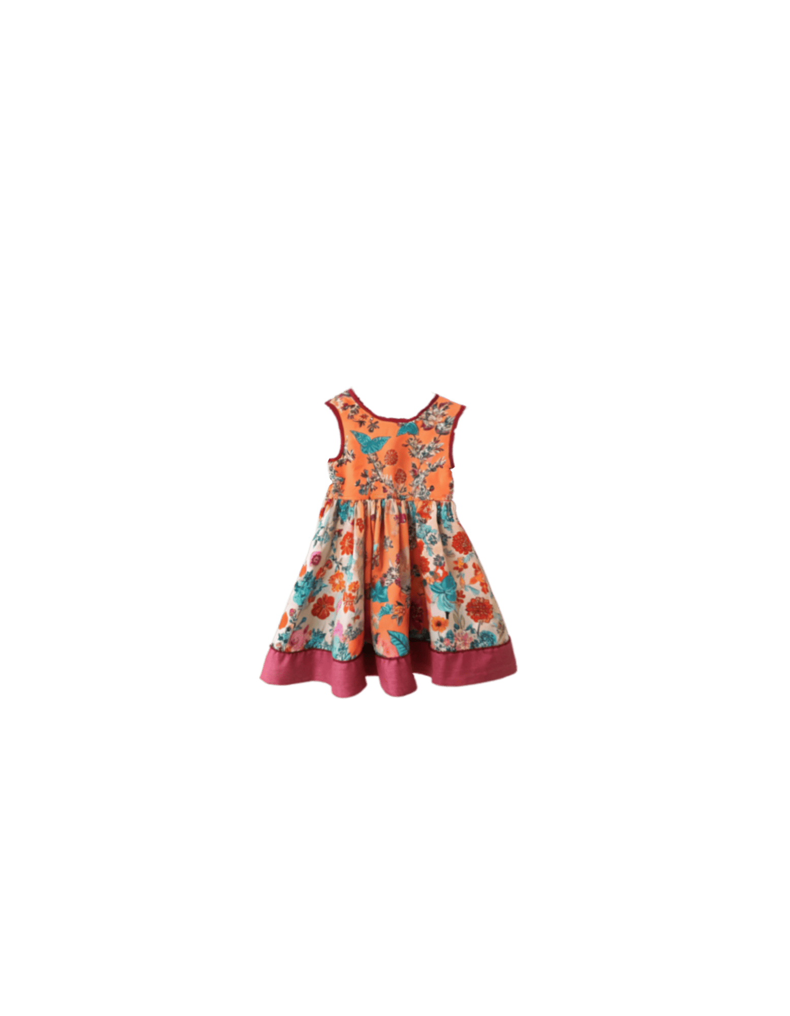 Orange and coral floral dress